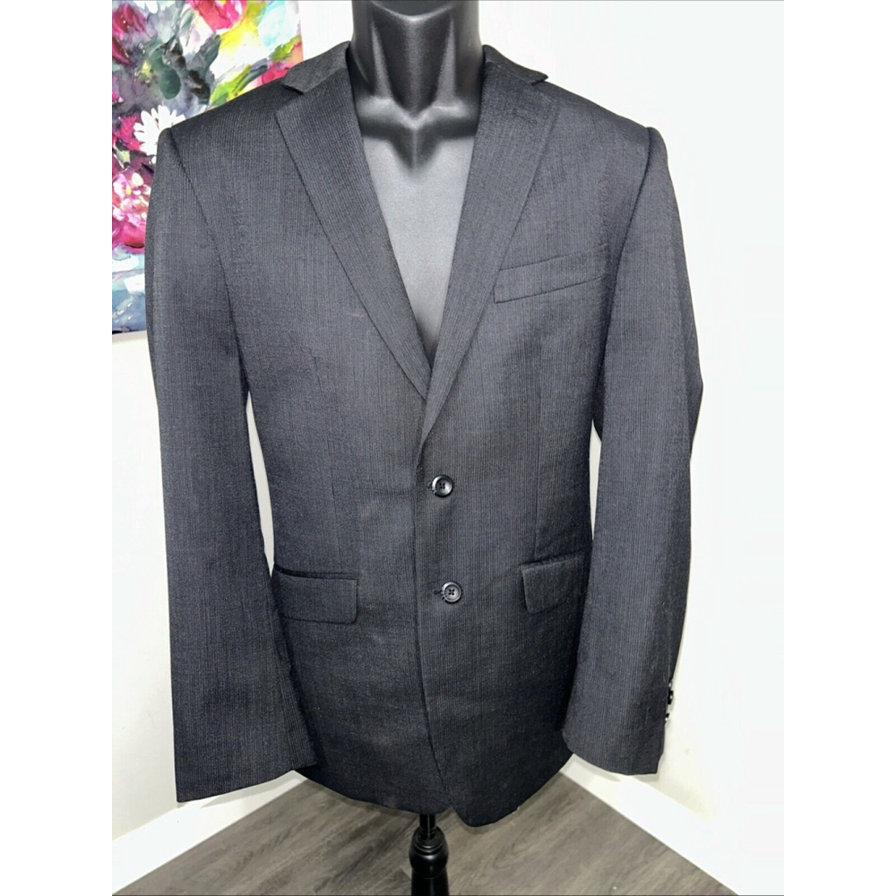 Kenneth Cole Reaction 40R Black Wool Blend DBL Vented Suit Pants 40/34